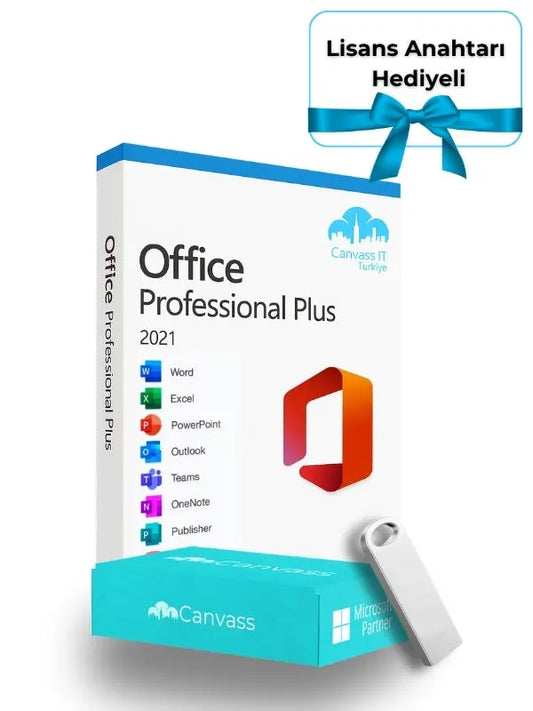 Office 2021 Professional Plus Kurulumu Uyumlu USB Bellek 64GB (Lisans Anahtarı Hediyeli) Canvass IT Turkey