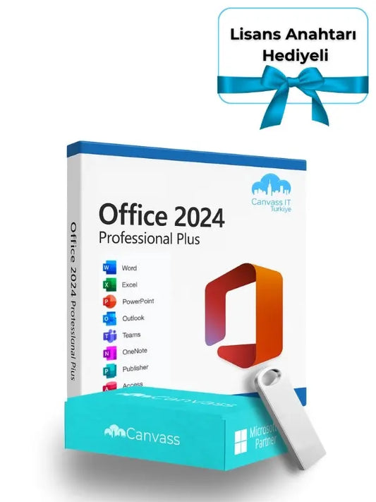 Office 2024 Professional Plus Kurulumu Uyumlu USB Bellek 64GB (Lisans Anahtarı Hediye) Canvass IT Turkey